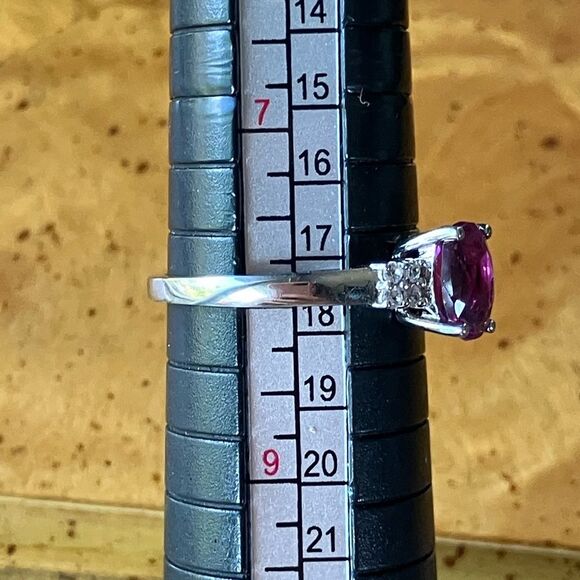 Color Change Pink Fluorite Sterling Silver Ring Size 8 - Picture 8 of 9